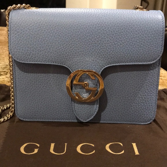 Gucci Handbags - Gucci Blue interlocking GG leather crossbody bag